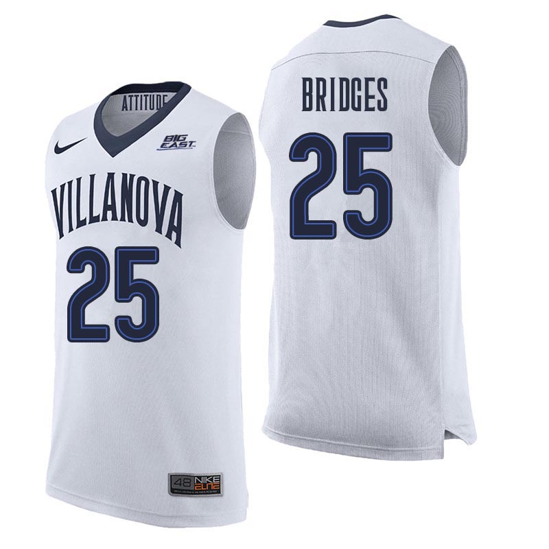 Men Villanova Wildcats #25 Mikal Bridges College Basketball Jerseys Sale-White - Click Image to Close